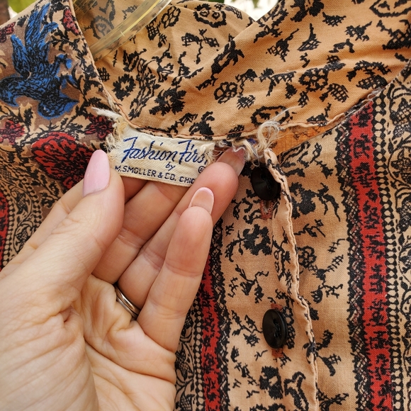 Vintage dress 1930 1940 fashion first smoller bird - Picture 2 of 10